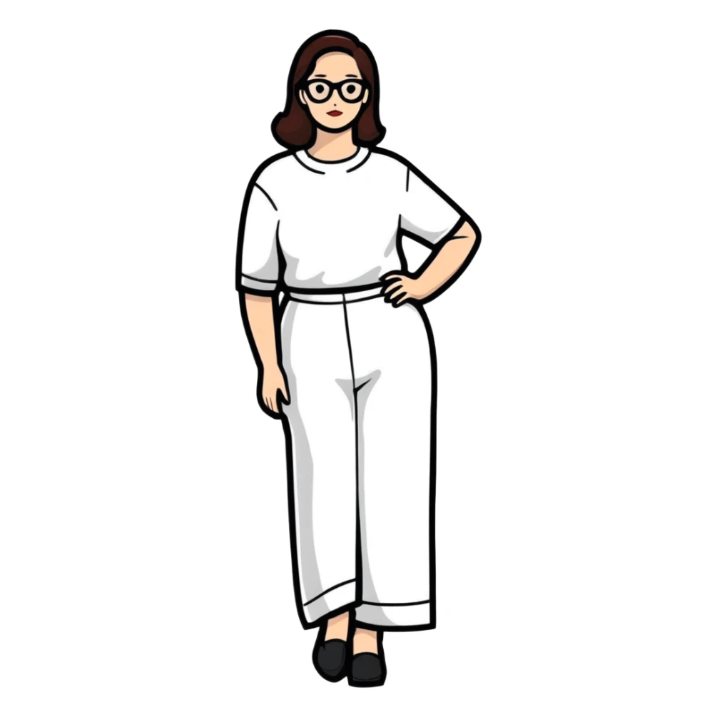 woman with exaggerated proportions sticker