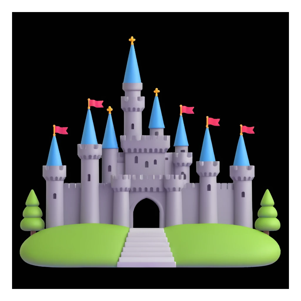 king and queen, castle background sticker