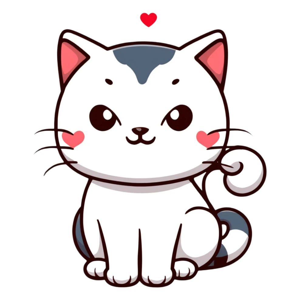 Cat with heart in the eye  sticker