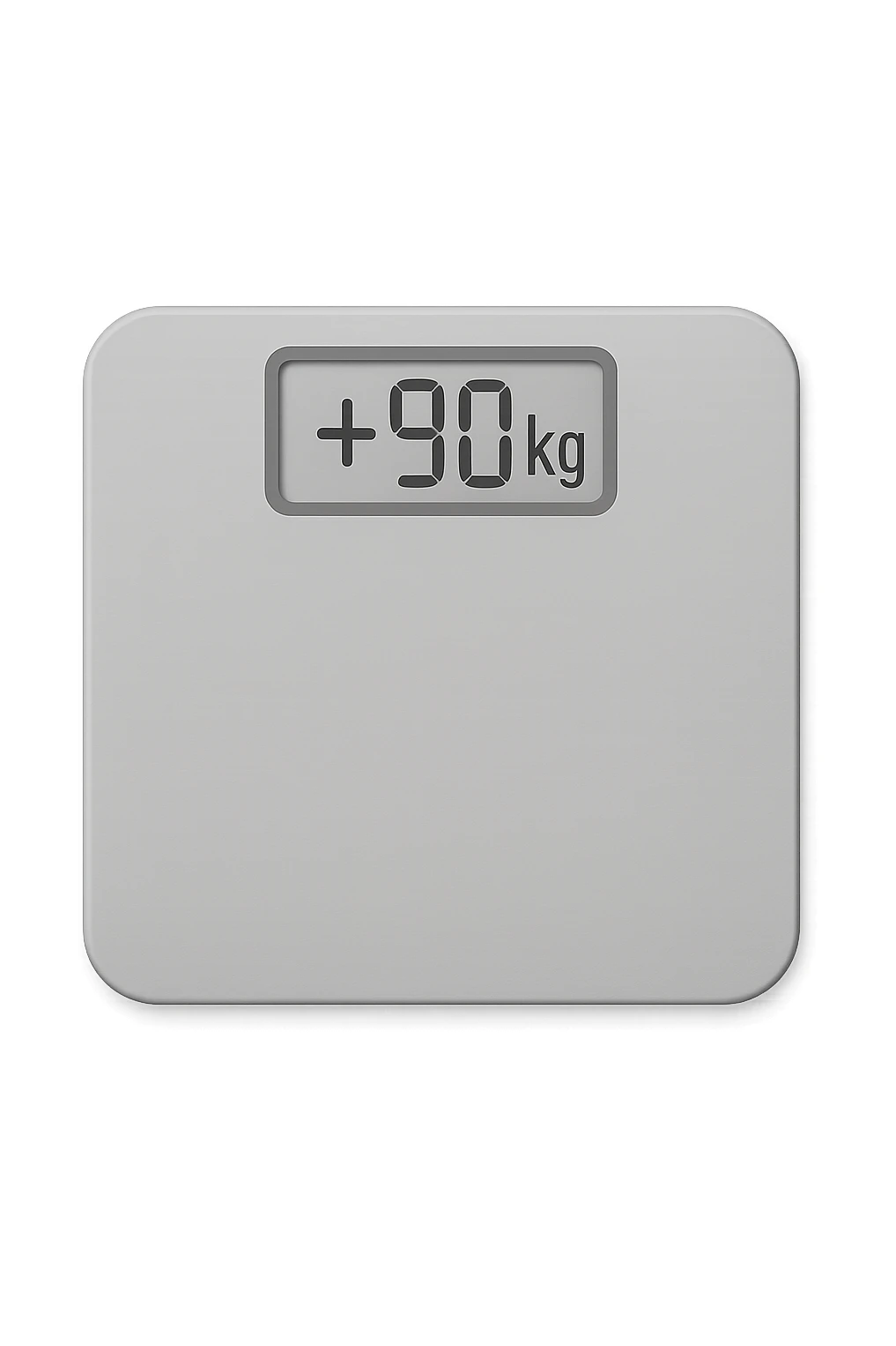 Bilancia pesa persone con scritto +90kg sticker