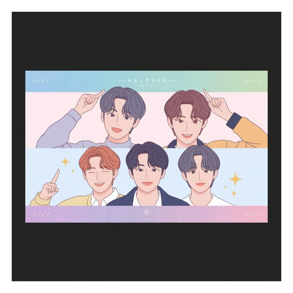kpop fan banner, cute, expressive, minimal sticker