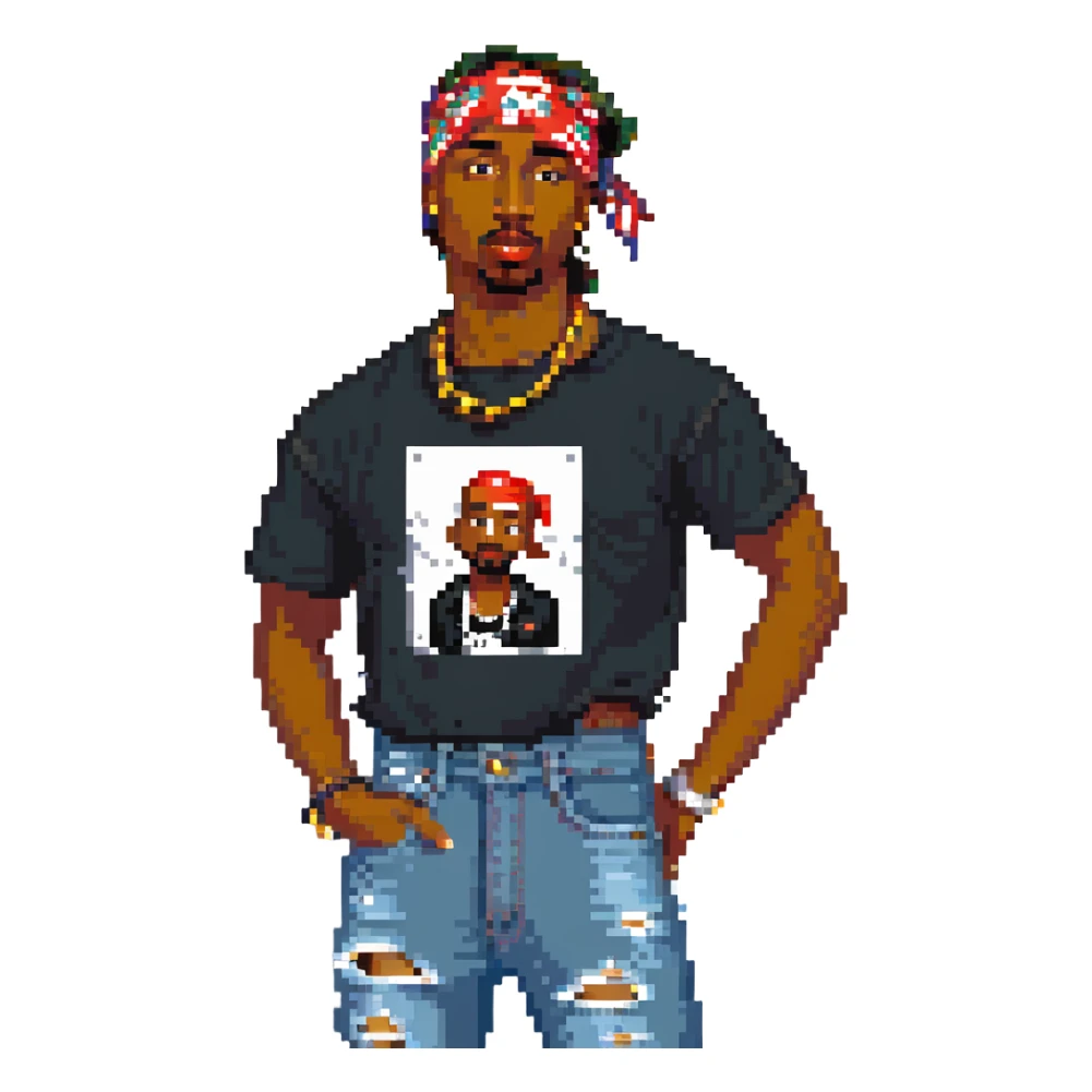 2Pac в полный рост, no background sticker