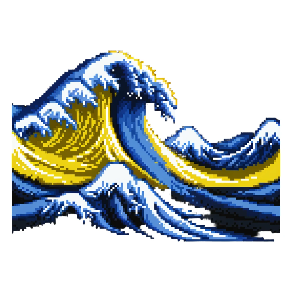 Wave with blue and yellow colors of Ukrainian flag sticker