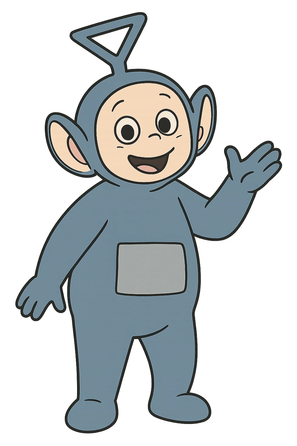 blue teletubbie, cartoon style sticker