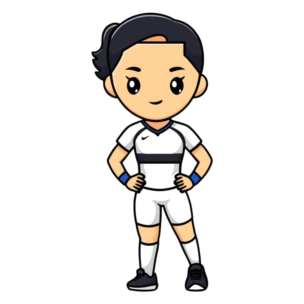 female athlete full body in sports kit standing sticker