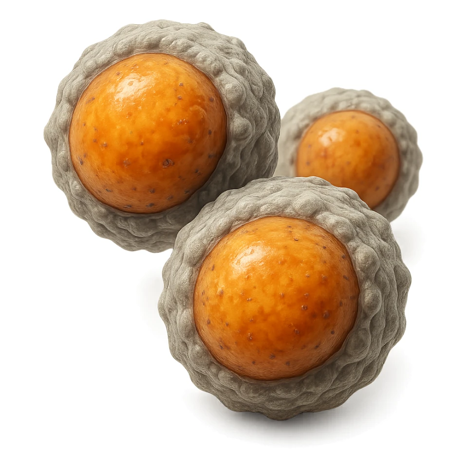 stubborn fat cells, hyper realistic style, cellular details, clinical atmosphere, white background sticker