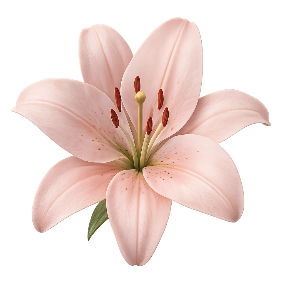 a hyper-realistic light pink lily, lifelike texture and color sticker