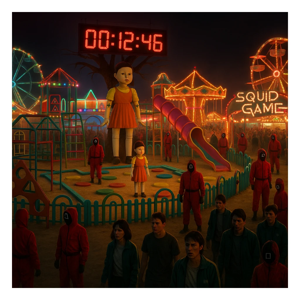 The Squid game  the game ( serie netflix)  dead game ( version parc atrraction) sticker