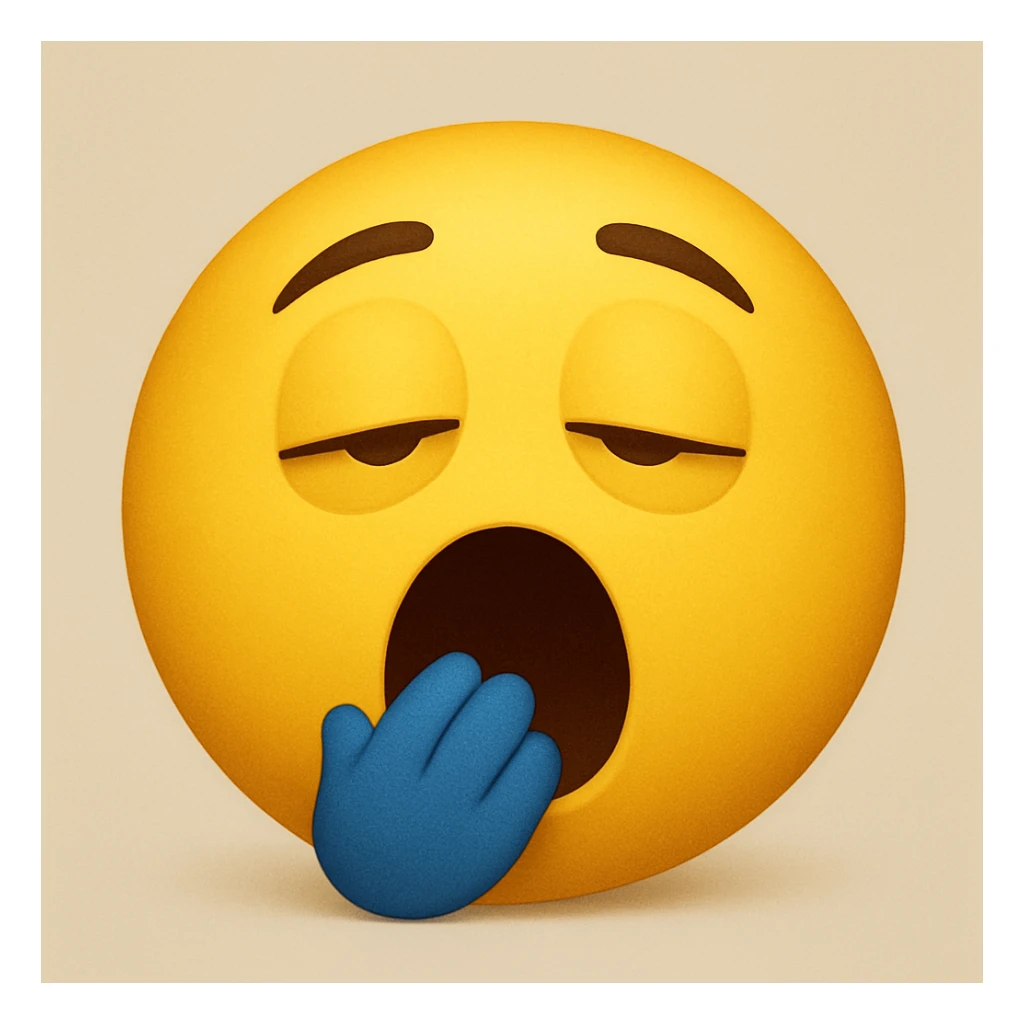 yellow emoji with a sleepy yawn sticker