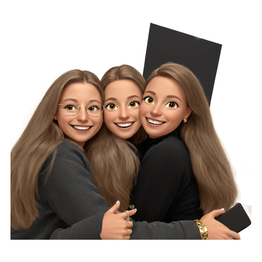happy girls wearing jewelry sticker