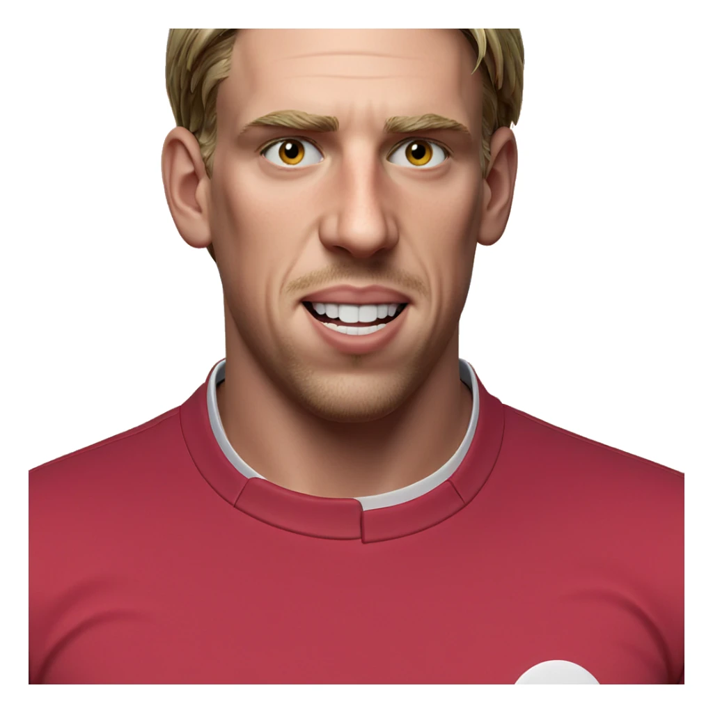 smiling boy in red shirt sticker