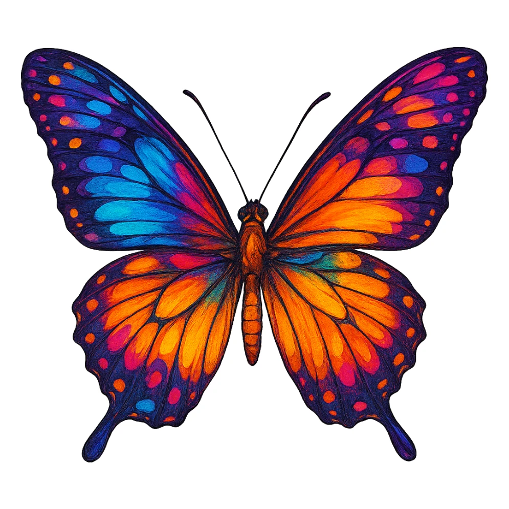 digital illustration of a butterfly, no background sticker