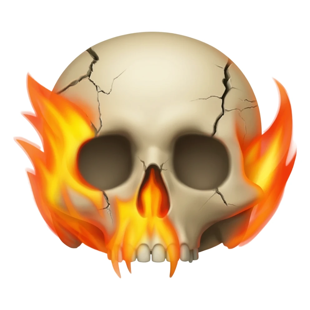Caveira com fogo sticker