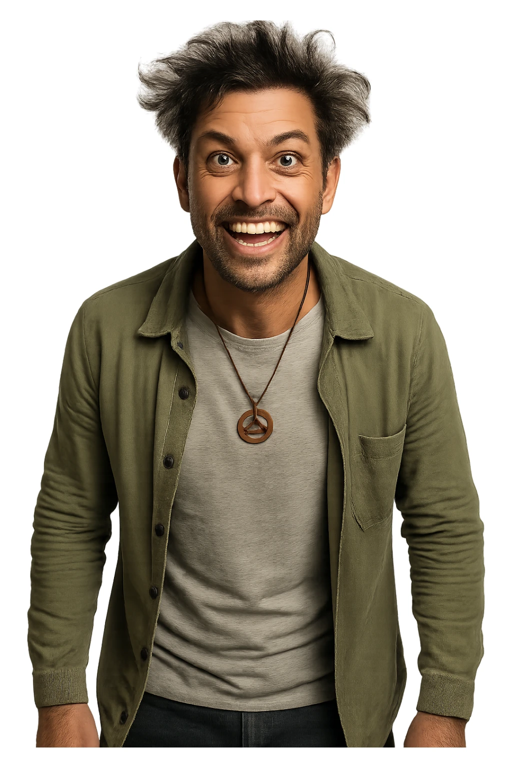 Uomo visto come un folle immagine realistiche sticker