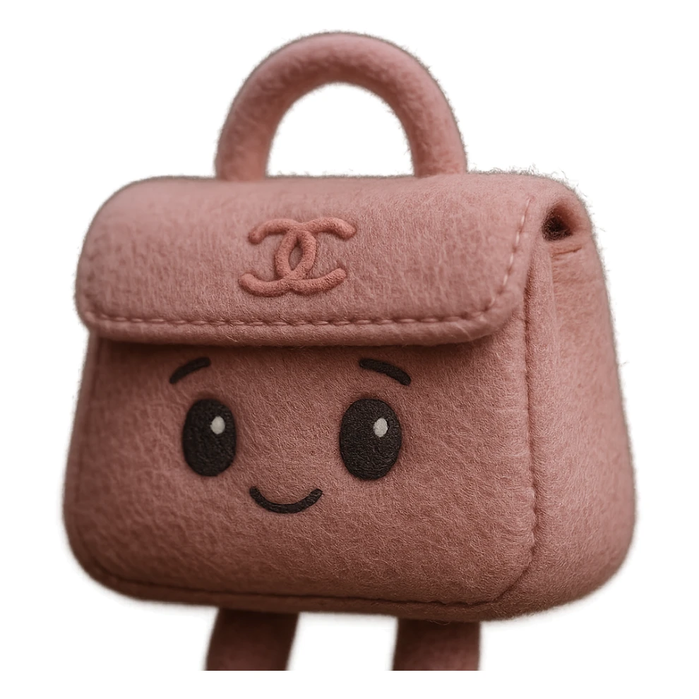 a pink Chanel purse, soft and fluffy, cute and cozy sticker