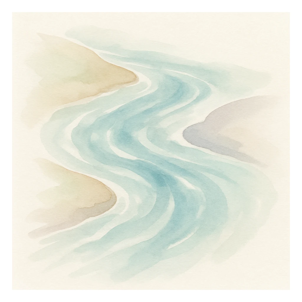 flowing water, painterly and textured, evoking a sense of movement sticker