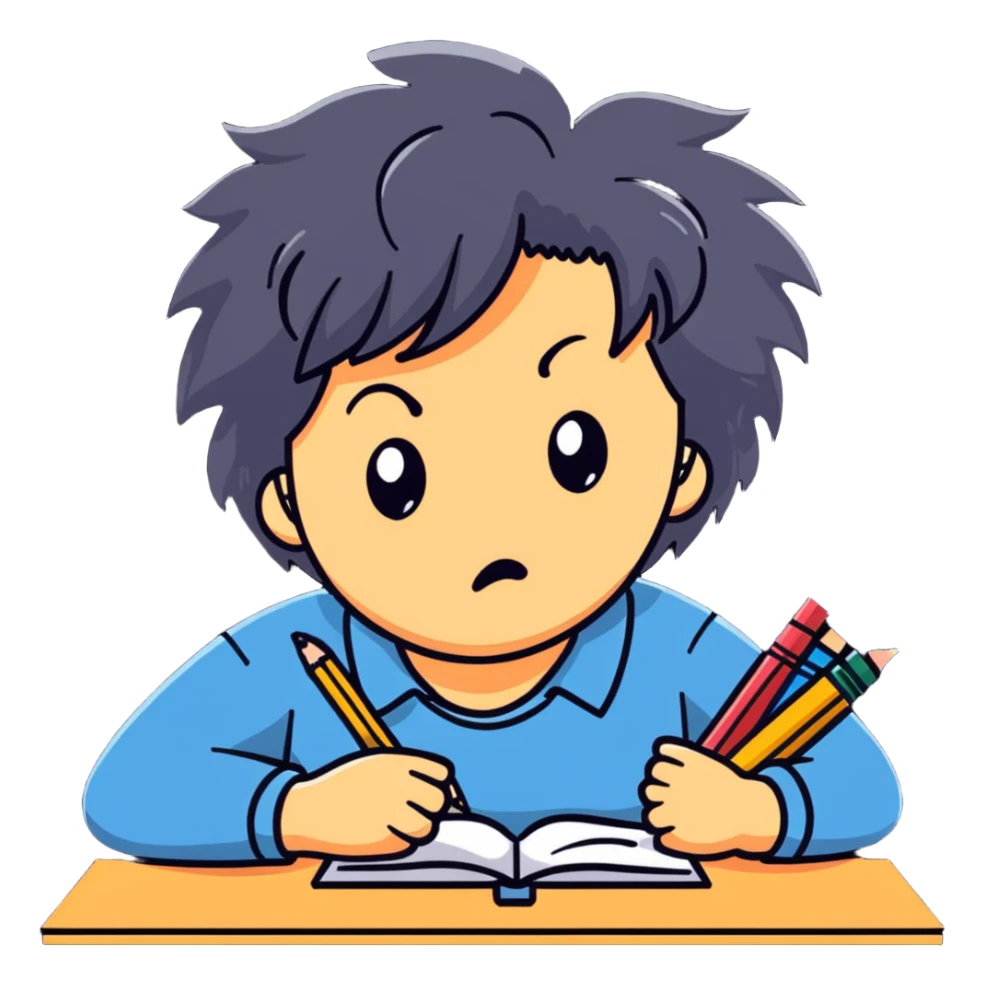 panicked teacher with messy hair and stressed facial expression sticker
