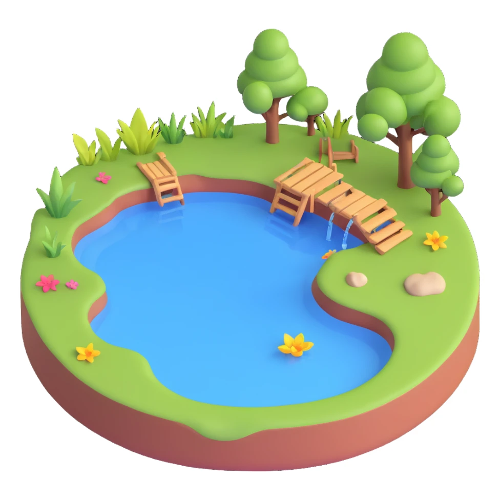 A peaceful water pond sticker