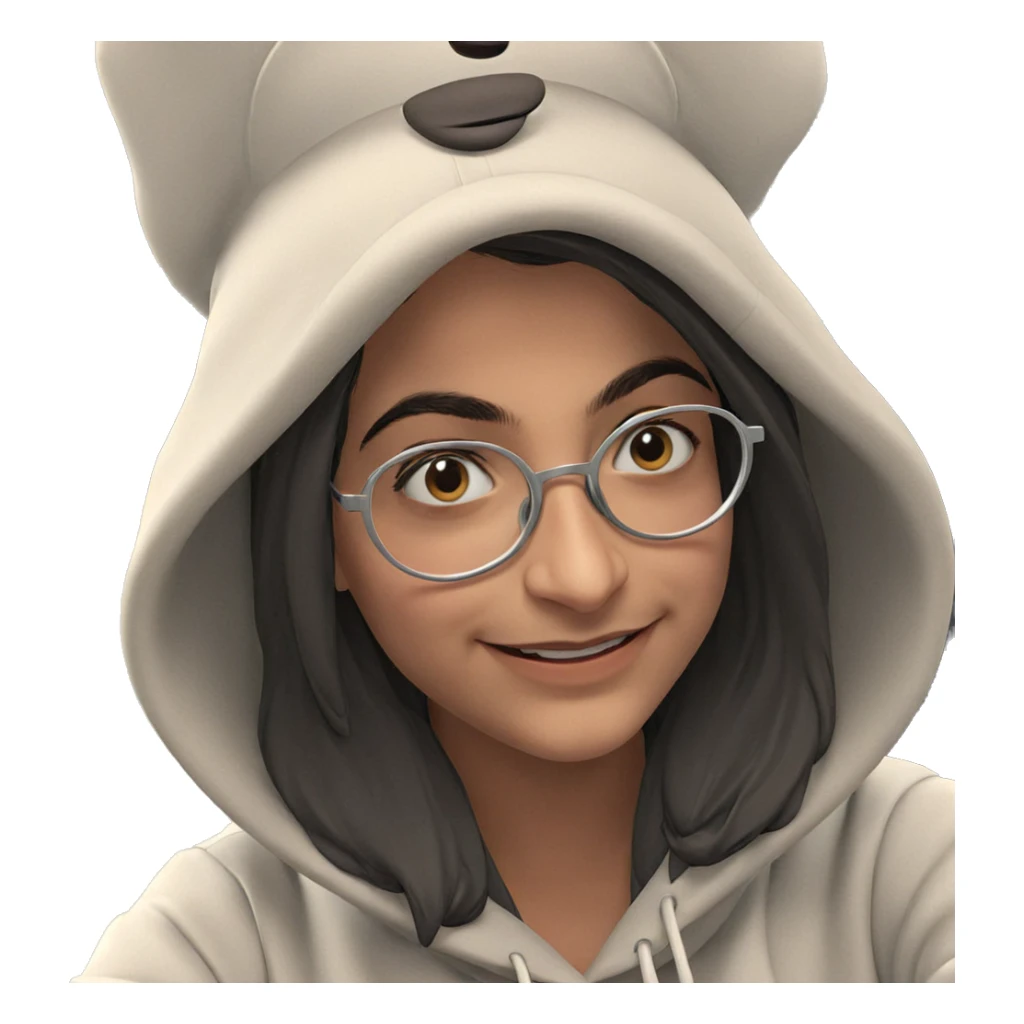 smiling girl in hoodie sticker