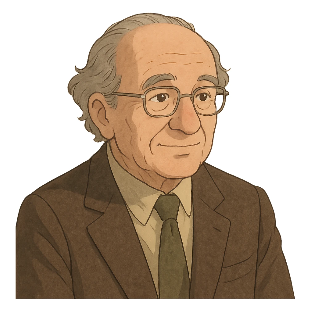 ghibli style portrait of Hans Jonas, German philosopher, neutral background sticker