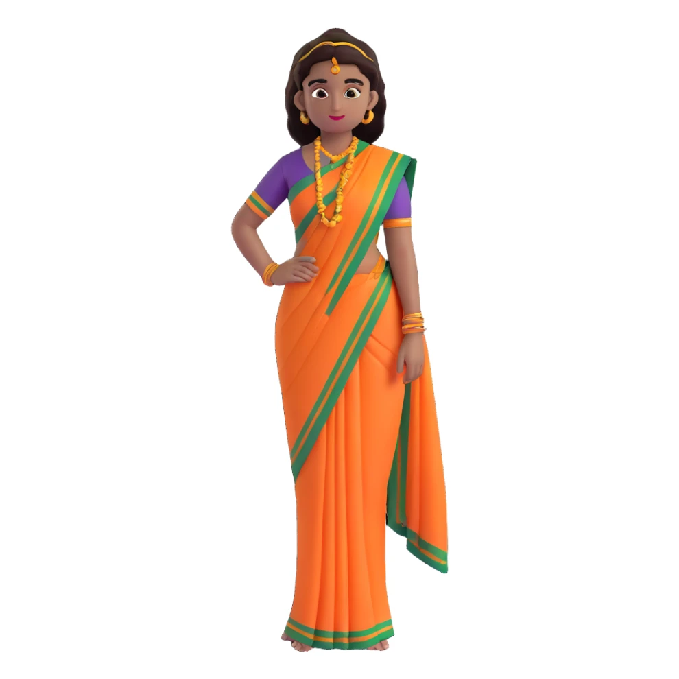 Tamil girl in saree sticker