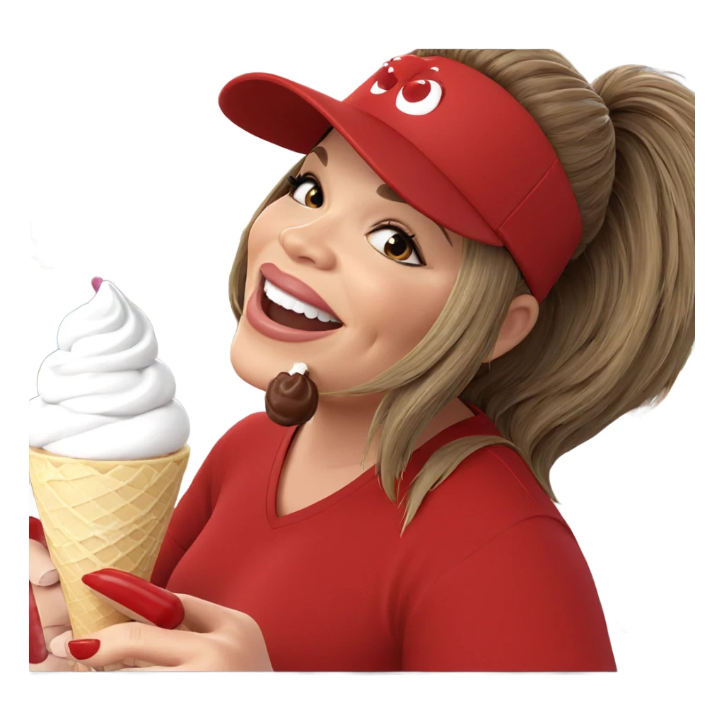 smiling girl with ice cream sticker