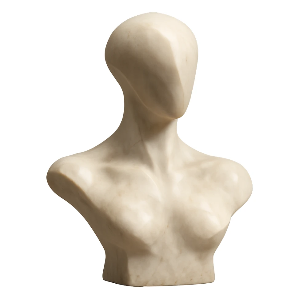 realistic style, elegant and abstract bust, focus on form, tasteful and suitable for emoji sticker