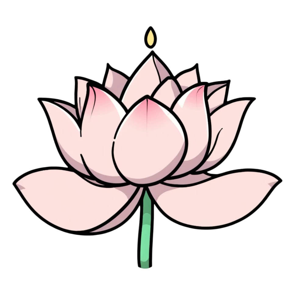 Delicate soft pink lotus flower with magical inner glow sticker