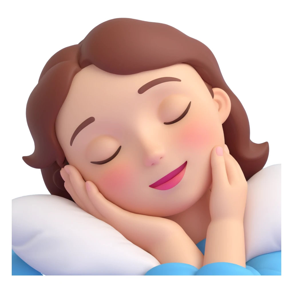 face sleeping with a smile, rosy cheeks, eyes closed sticker