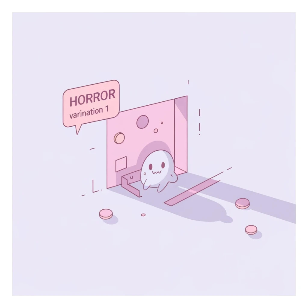pastel horror banner, cute, expressive, minimal, variation 1 sticker