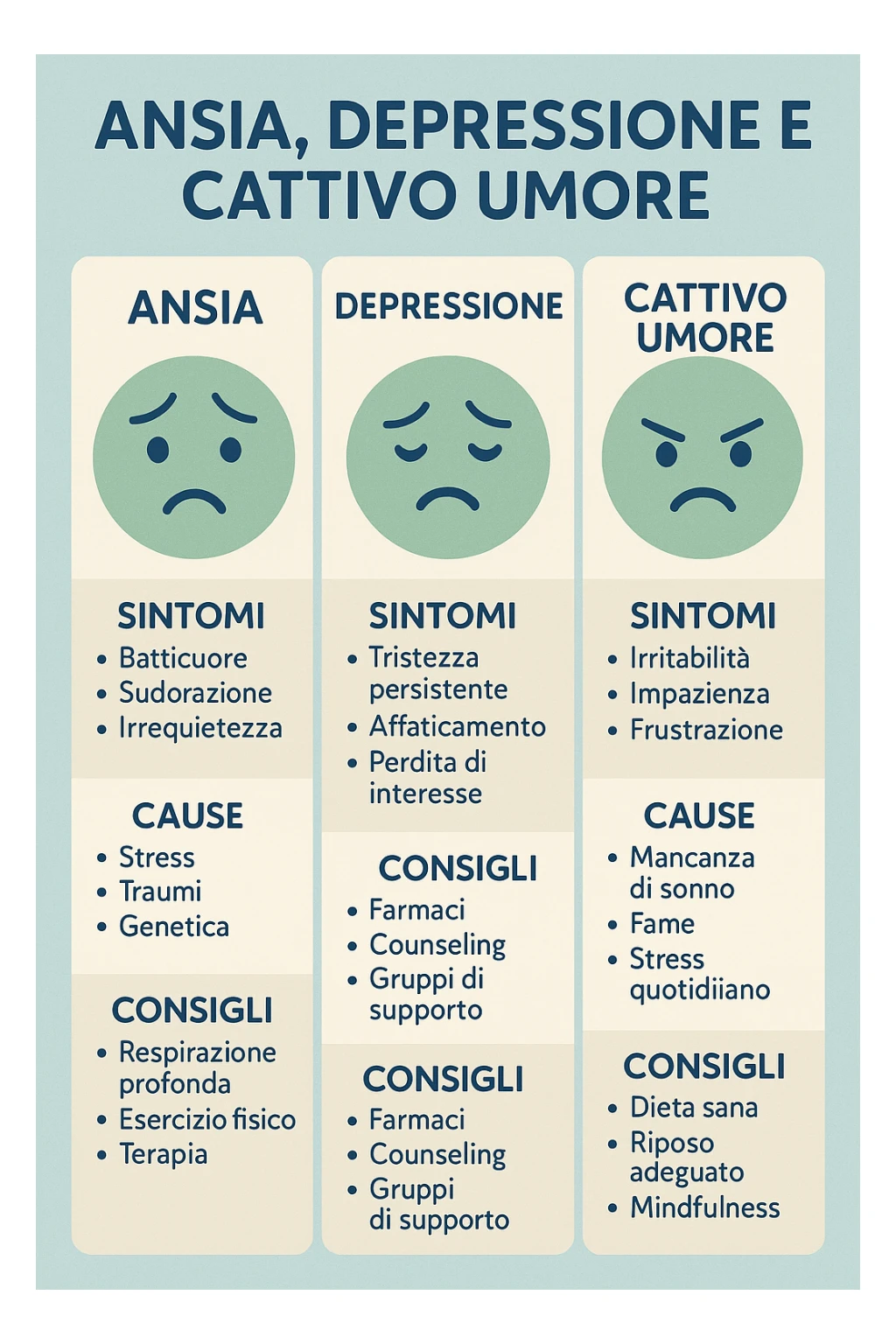 INFOGRAFICA , ANSIA DEPRESSIONE E CATTIVO UMORE sticker