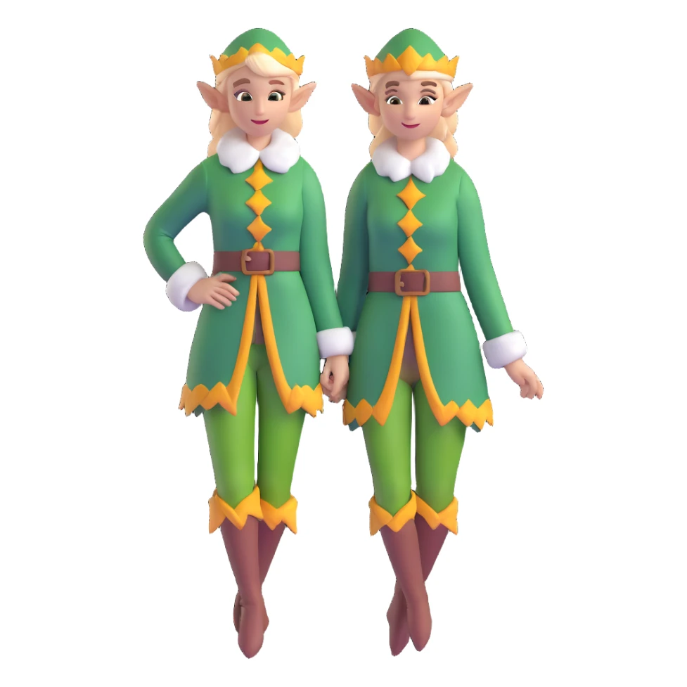 female elf with nature-inspired clothing sticker