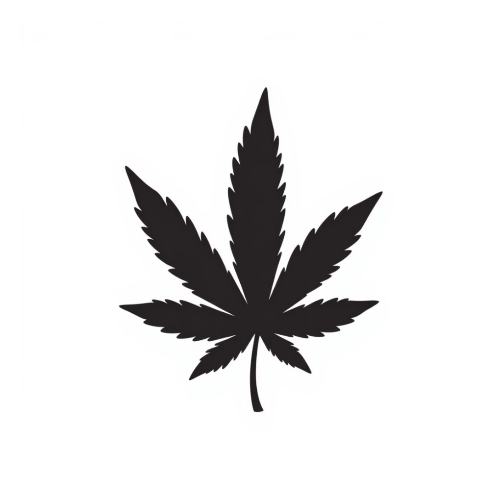 cannabis leaf, hand drawn doodle sticker