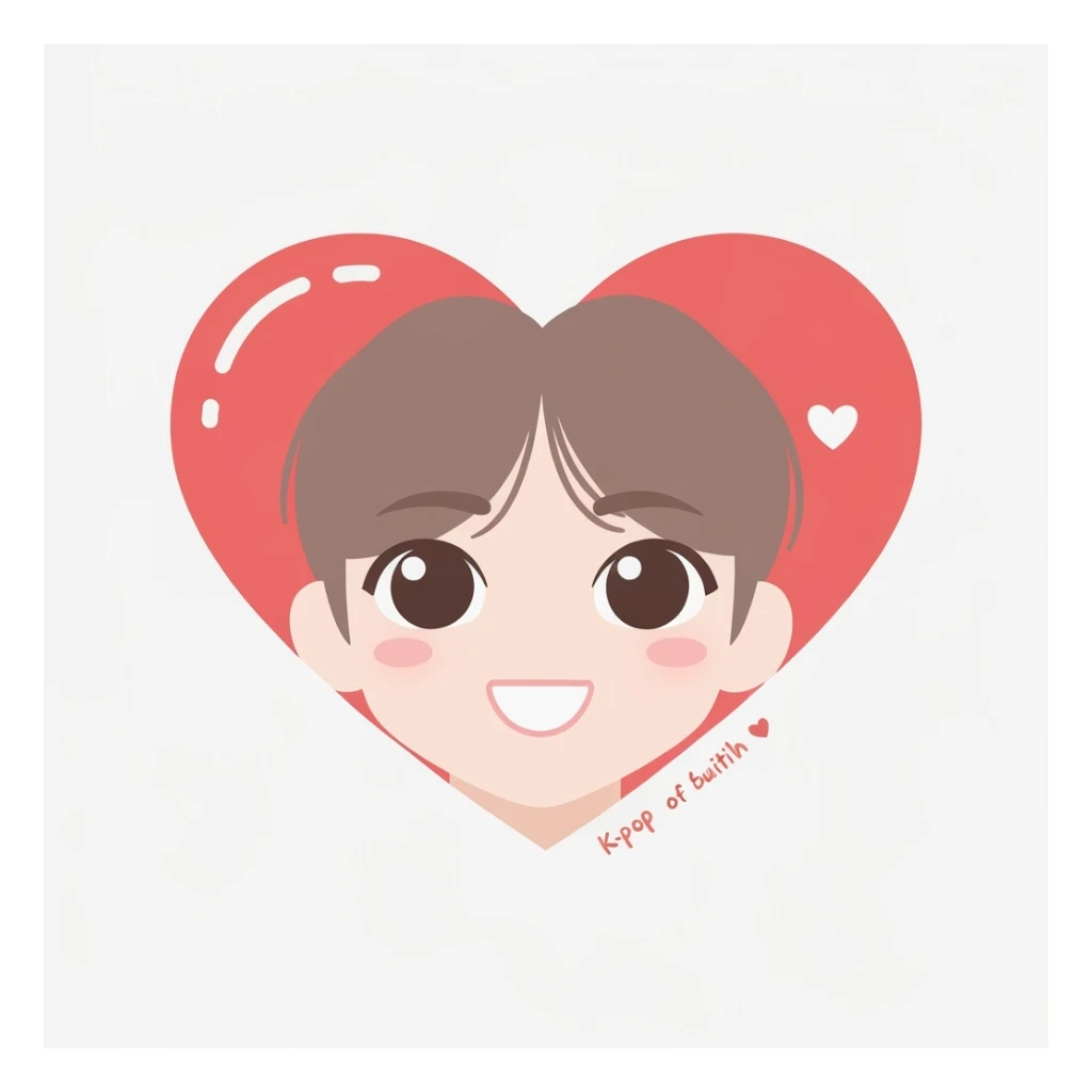 kpop heart, cute, expressive, minimal sticker