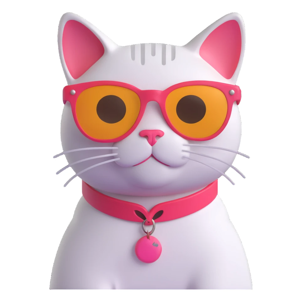 cat wearing sunglasses, vibrant and fun sticker
