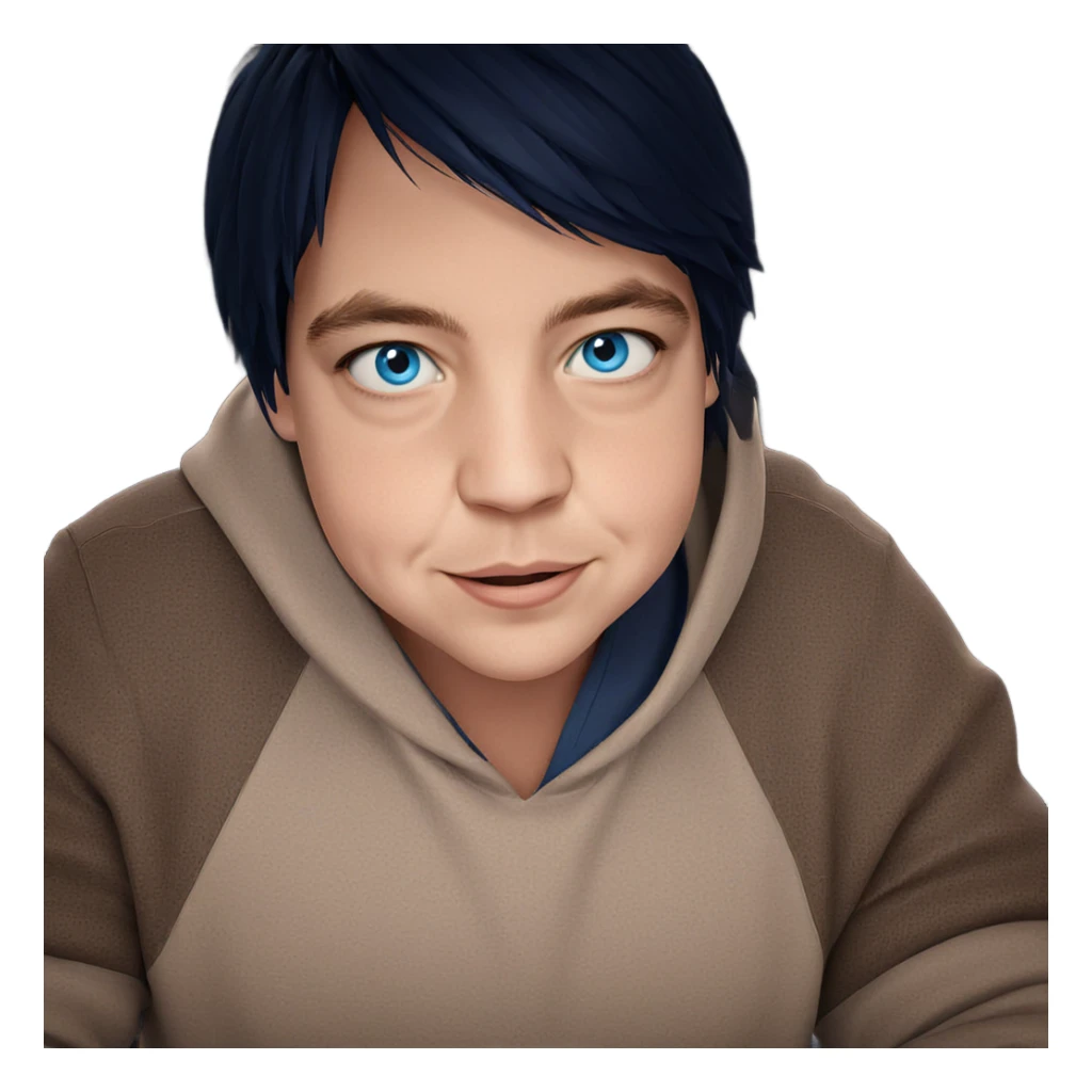 smiling boy with blue eyes sticker