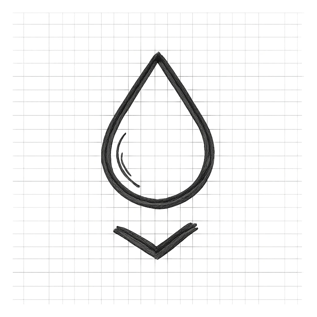 geometric icon symbolizing a drop or descent sticker
