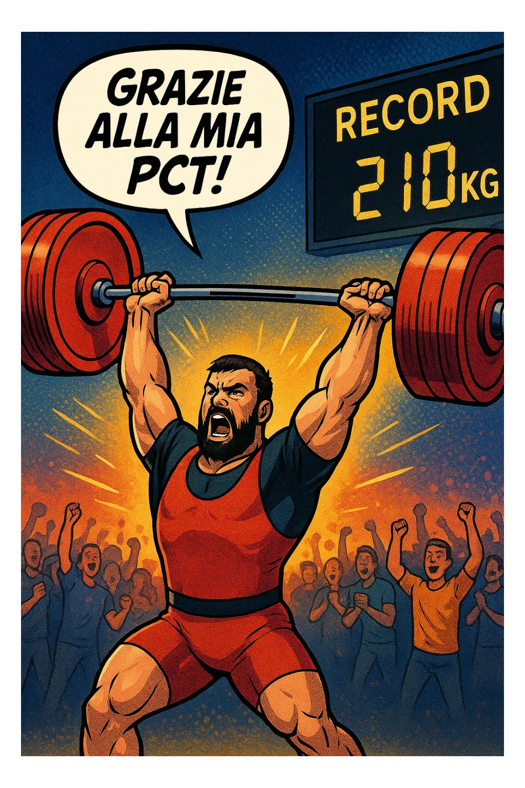 Powerlifter in gara che fa record grazie alla sua "PCT" in italiano sticker