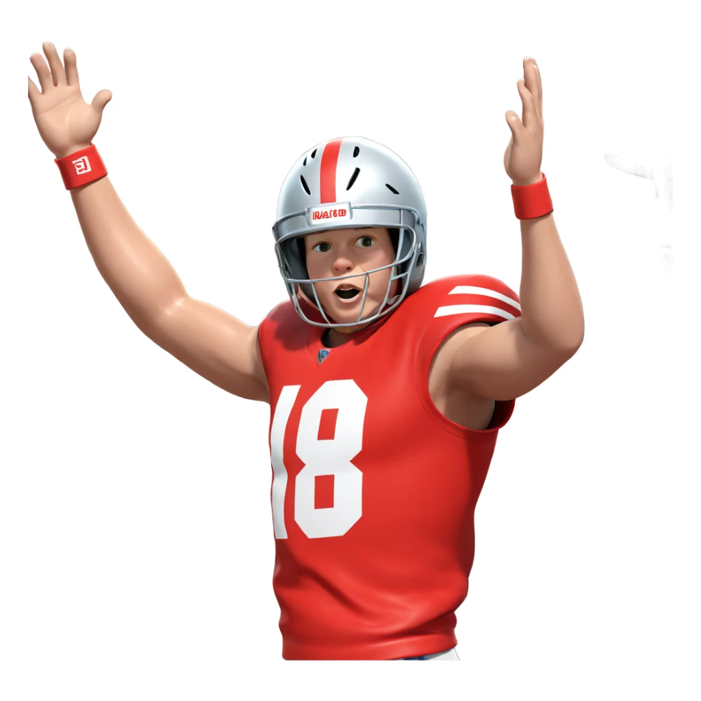 young athlete in helmet sticker