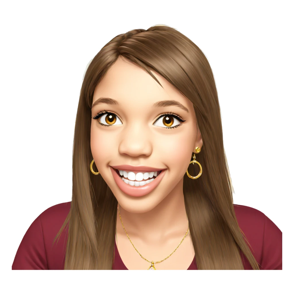 smiling girl with jewelry sticker