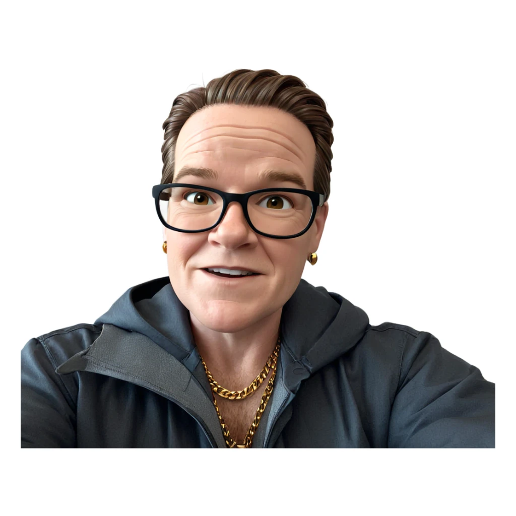 male with brown hair jewelry sticker