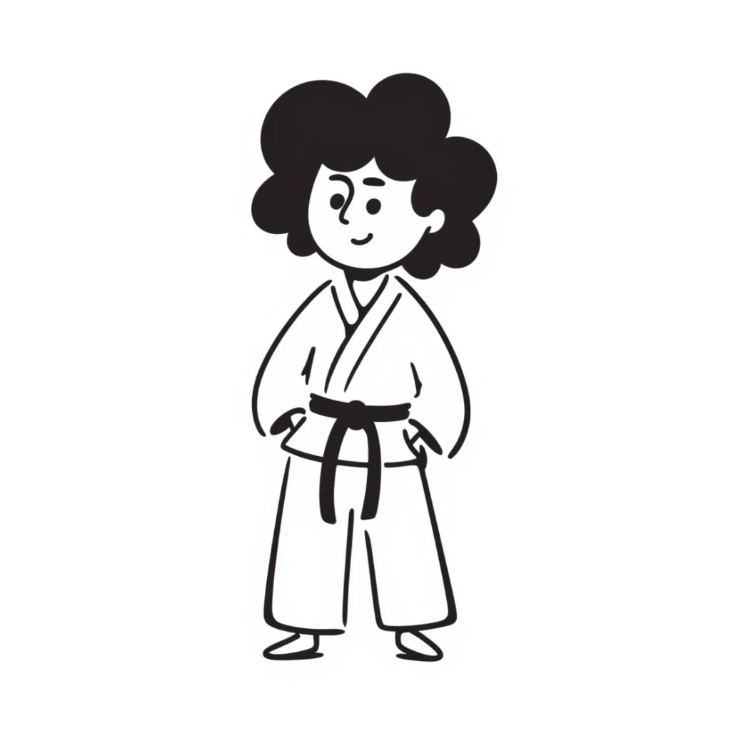 Simple white martial arts uniform sticker