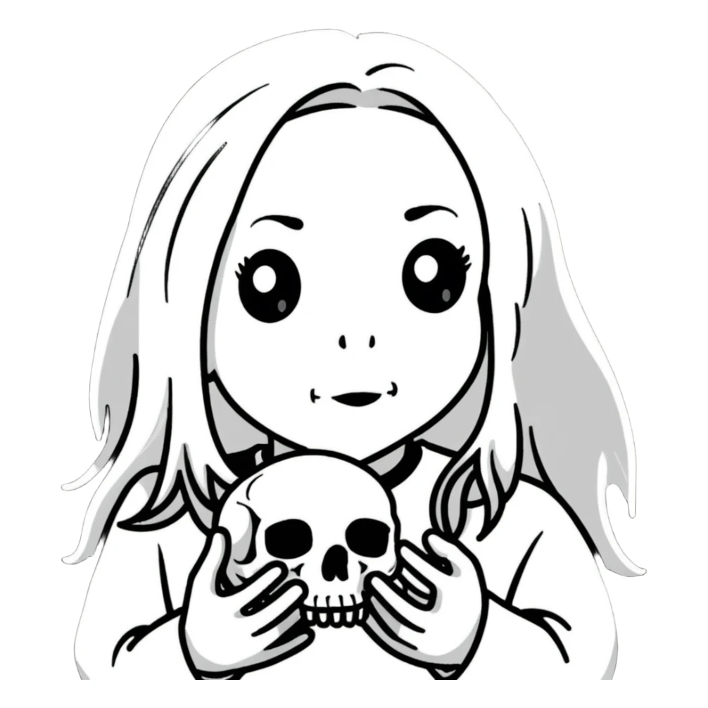 black and white ghost like Phoebe Bridgers Punisher album sticker