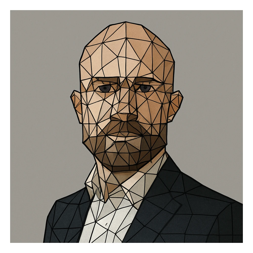 Can you create a low poly wireframe of just my face? sticker