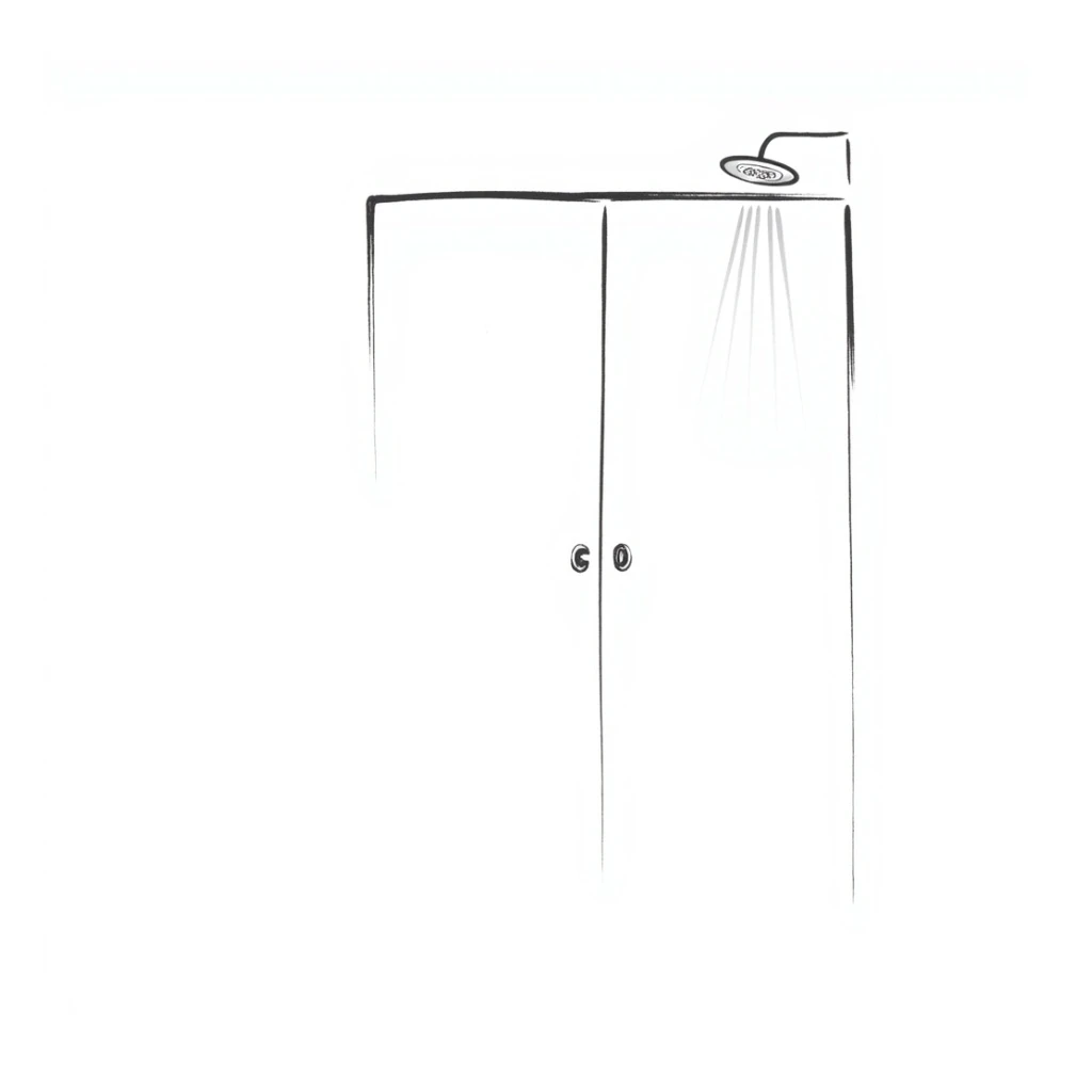shower with a sliding glass doors only shower without a person sticker