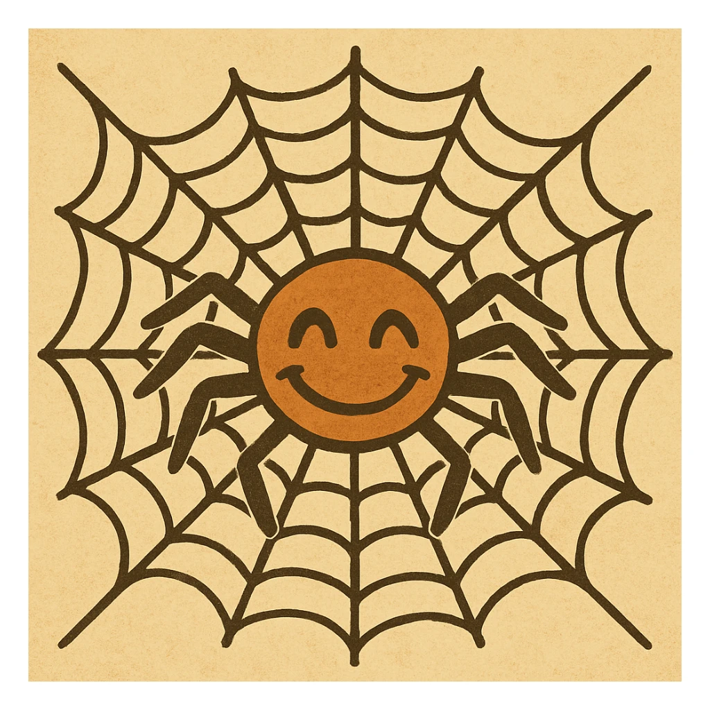 Create images of happy retro cob web. Use this image for inspiration. sticker