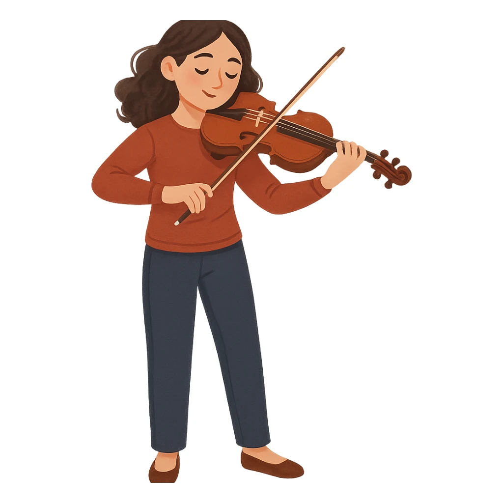 A character playing the violin sticker
