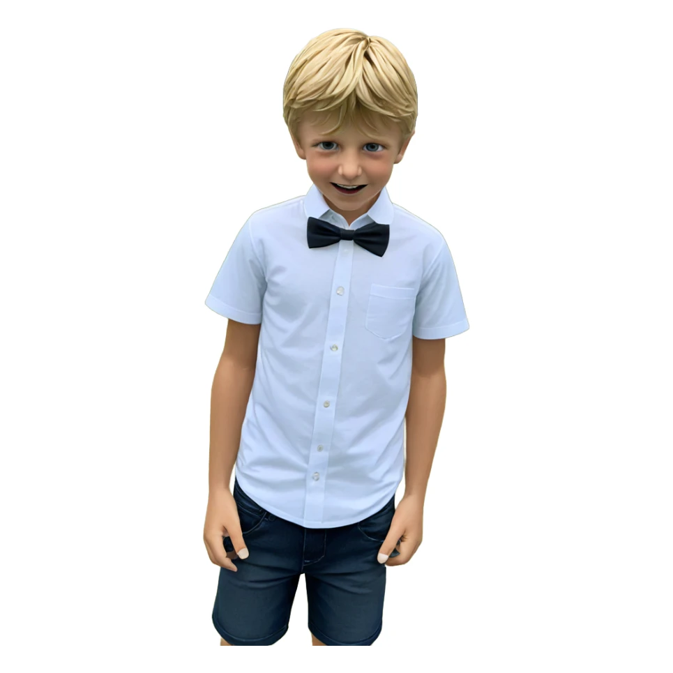 blonde boy in white shirt sticker