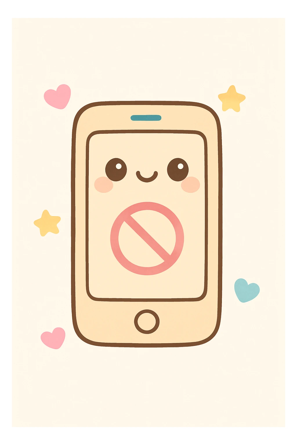 "no notifications", beige, no text sticker