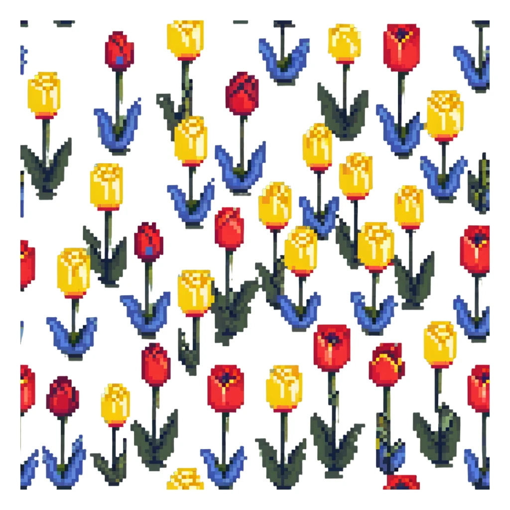 primary color tulips - red, blue, and yellow tulip flowers sticker